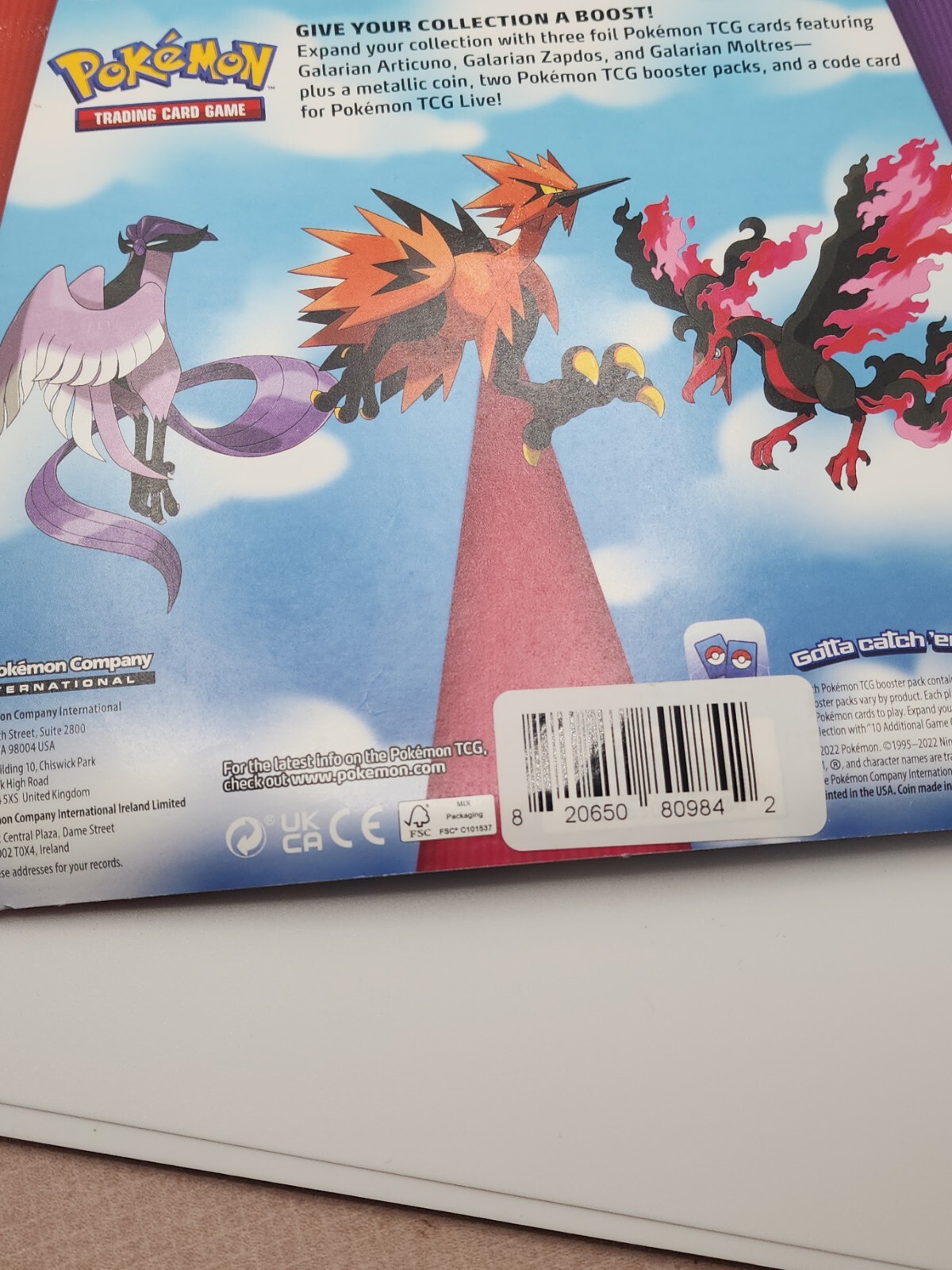 Pokémon TCG: Articuno, Zapdos & Moltres Cards with 2 Booster Packs & Coin