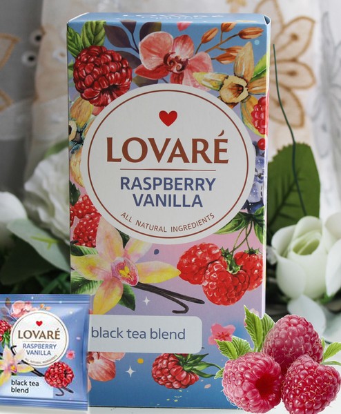 "24X2G Lovare \"Himbeere Vanille\" Schwarz Tee Raspberry Vanilla Teebeutel"-image