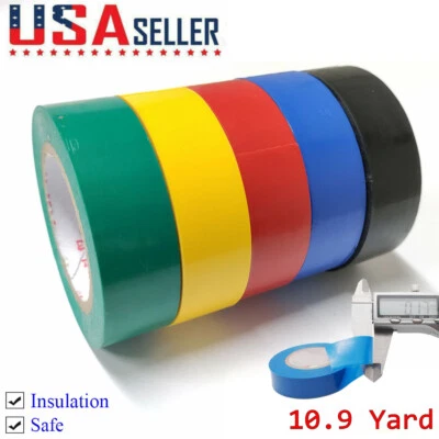 Electrical Wire Tape Assorted Colors Flame Retardant 5 Roll General Purpose