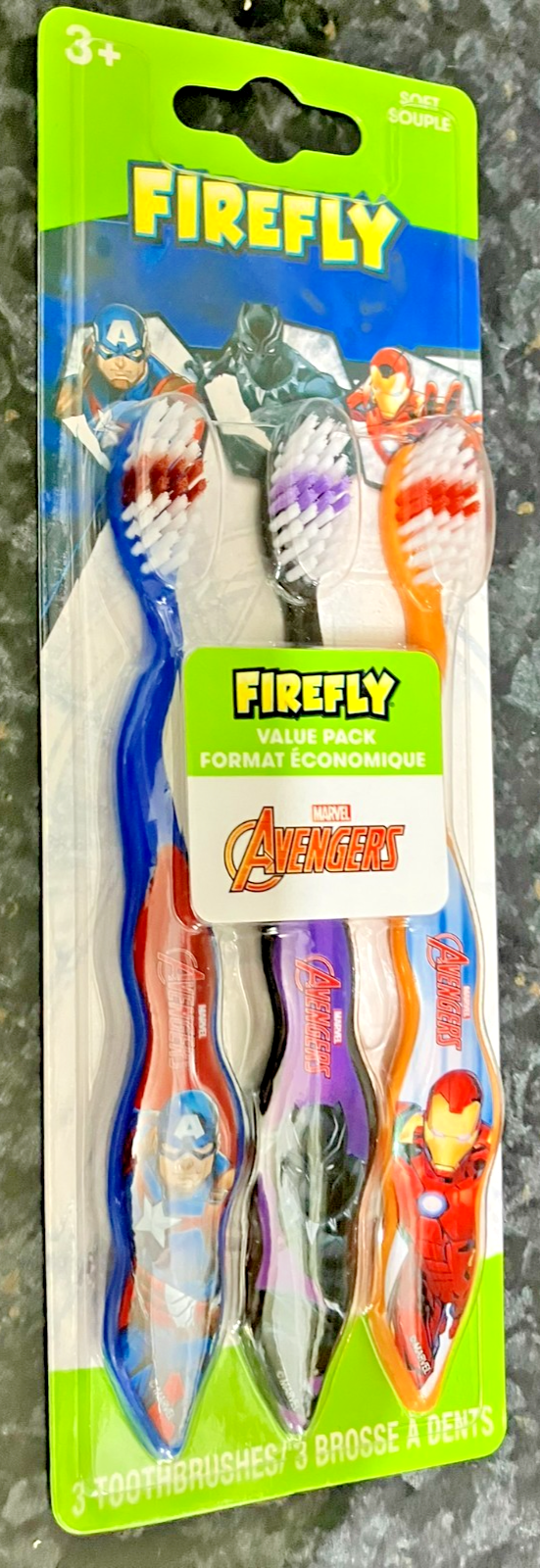 BNIP New Marvel Avengers 3 Toothbrushes - Captain America Ironman Black Panther