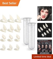 Vampire Costume Accessories - 12 Pairs of Realistic Non-Toxic Fangs for Adults