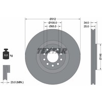 2X Textar 92098505 Bremsscheibe FüR VW Audi Seat Skoda A3 TT Bora NEW Beetle 9N