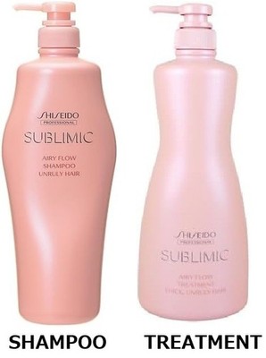 Shiseido Sublimic Airy Flow Shampoo & Treatment Set 1000ml Unruly Hair Japan