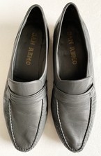 San Remo Handmade Spain Men's Gray Leather Shoes / Slip On Loafers Size 10M