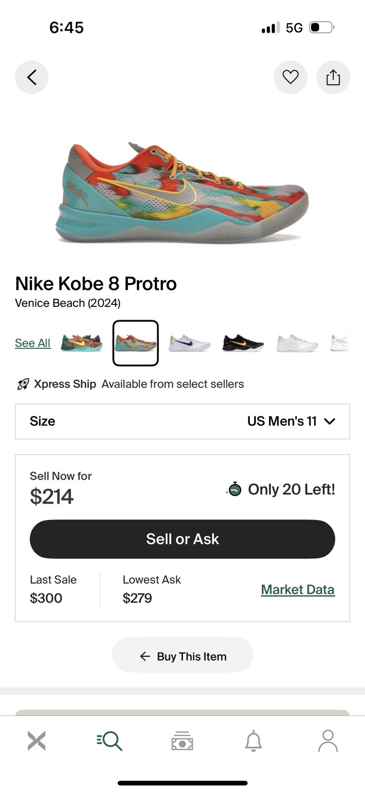 Nike Kobe 8 Protro Venice Beach Size 11 FQ3548-001 Mamba Lakers Retro thumbnail 7