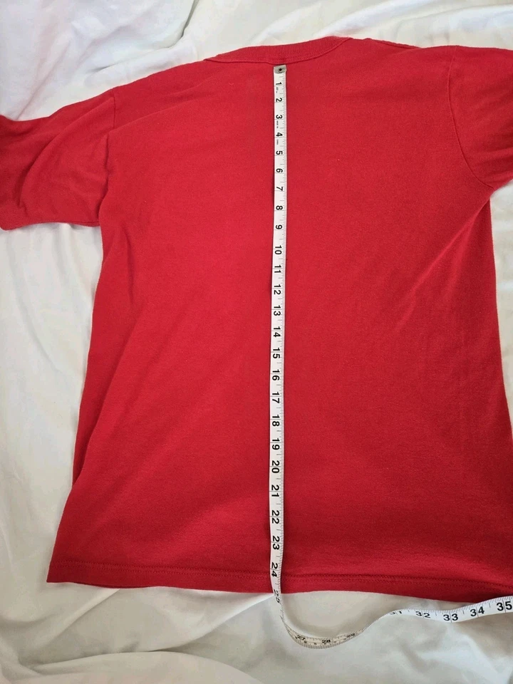 Camiseta De Colección 4H Para Hombre Mediana Transparente Poli Algodón Hecha en EE. UU. Roja Años 80 Foto 4 de 4