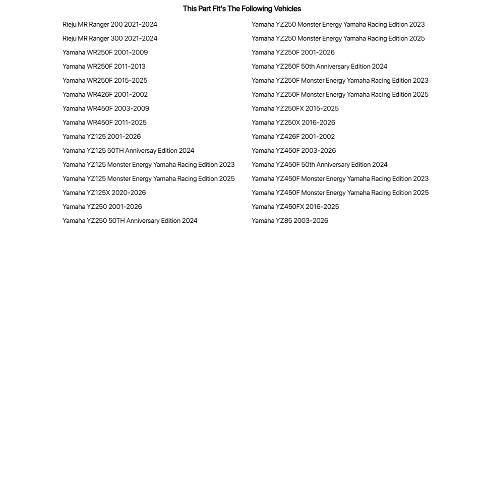 Kit de cojinetes de choque Tusk TK-29-5015 para Yamaha YZ250X 2016-2024 Foto 4 de 4