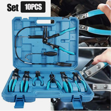 10pc Hose Clamp Clip Remover Plier Wire Long Reach Kit Fuel Oil Water Hose Tool 10pc Hose Clamp Clip Remover Plier Wire Long Reach Kit Fuel Oil Water Hose Tool