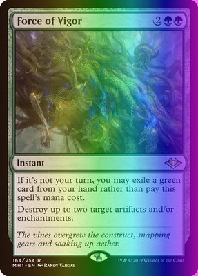MTG Magic the Gathering Force of Vigor (164/405) Modern Horizons LP FOIL
