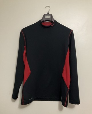 NIKE PRO COMBAT ハーランド 9番 シャツ XL Nike Pro Combat Hyperwarm Shirt XL Black Red Dri-Fit Long Sleeve