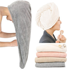 Extra Large 4 Pack Microfiber Hair Towel Wrap for Women Super Absorbent Quick