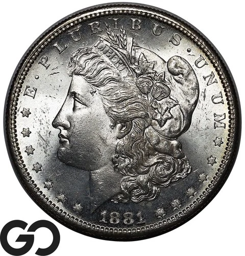 1881-S Morgan Silver Dollar Coin, Solid Gem BU++