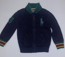 Vintage Polo By Ralph Lauren Full Zip Cotton Sweater -Boys 4T