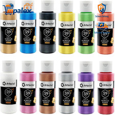Acrylfarben Set 12x59 ml Metallic Wasserfest Lichtecht