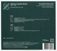 EVANGELINA MASCARDI SILVIUS LEOPOLD WEISS: SELECTED WORKS FOR LUTE NEW CD