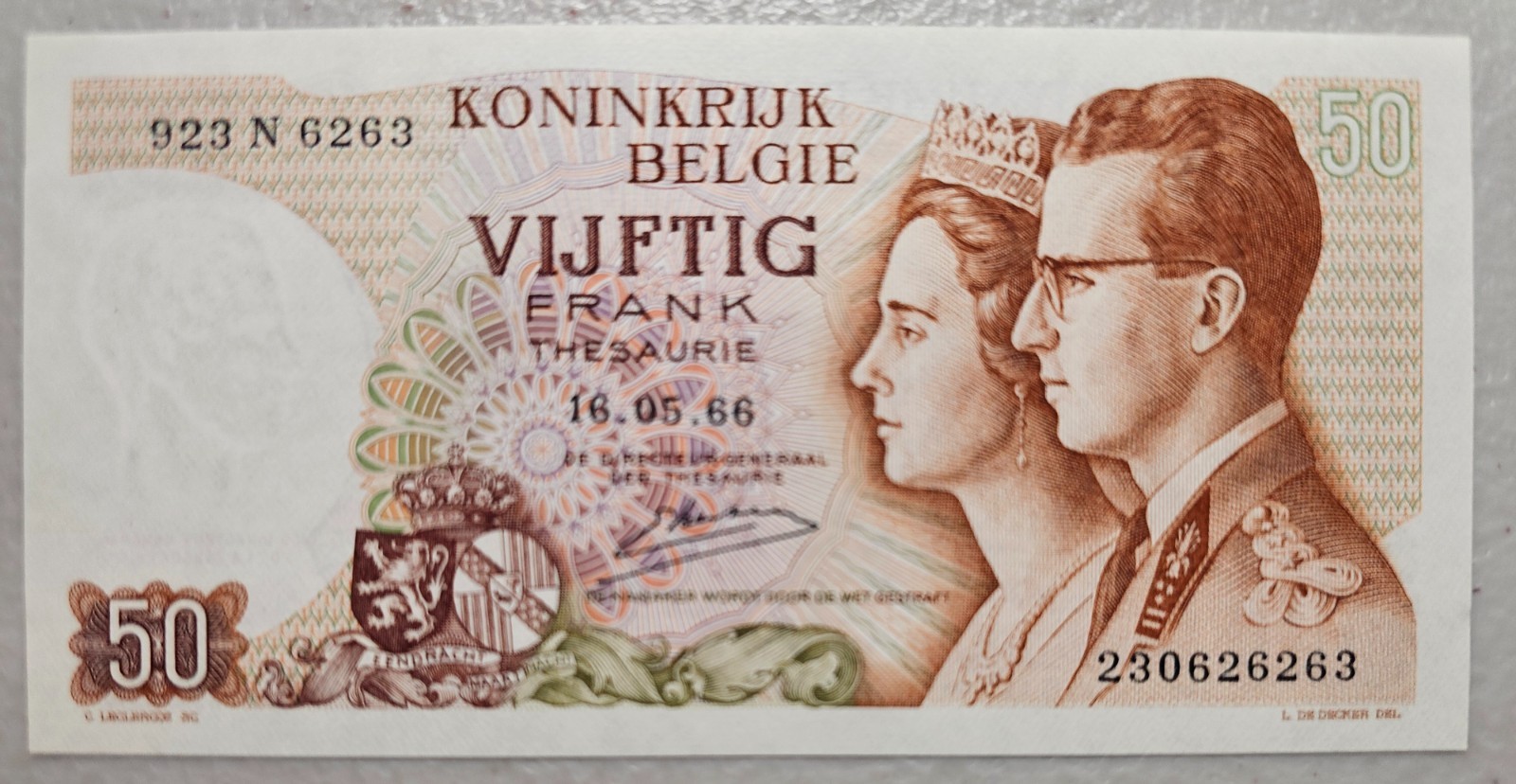 Belgium 50 Francs 1966 Unc