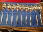 INTERNATIONAL SILVER PINE SPRAY STERLING TEASPOONS SET OF 9 EXCELLENT PRE-OWNED