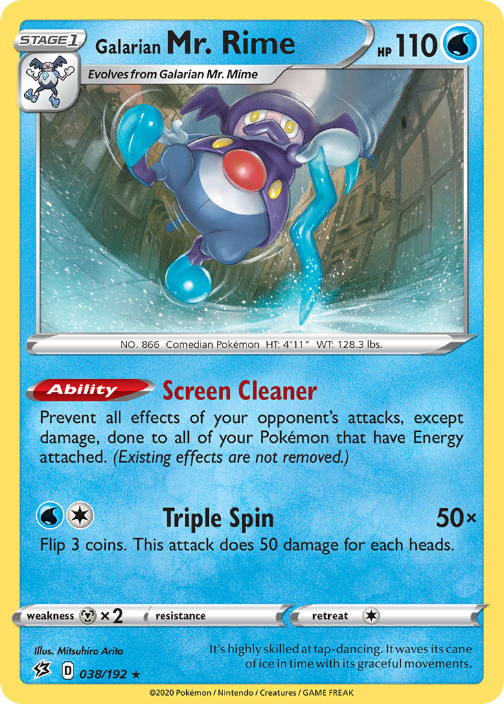 Galarian Mr. Rime 038/192 R Rebel Clash Pokemon NM/M