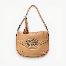 Gucci Britt Tassel Hobo Shoulder Bag Calfskin Leather
