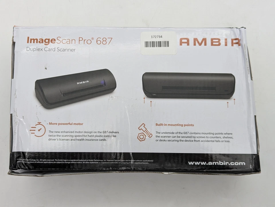 Ambir ImageScan Pro 687 Duplex Card Scanner For Athena (DS687-A3P) - Image 3 of 4