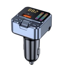 eppfun 45W Bluetooth 5.4 Car Adapter, Wireless Radio FM Transmitter Black