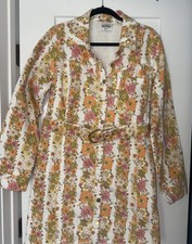 Show Me Your Mumu Durango Floral Denim Mini Dress Belted Long Sleeves XXL