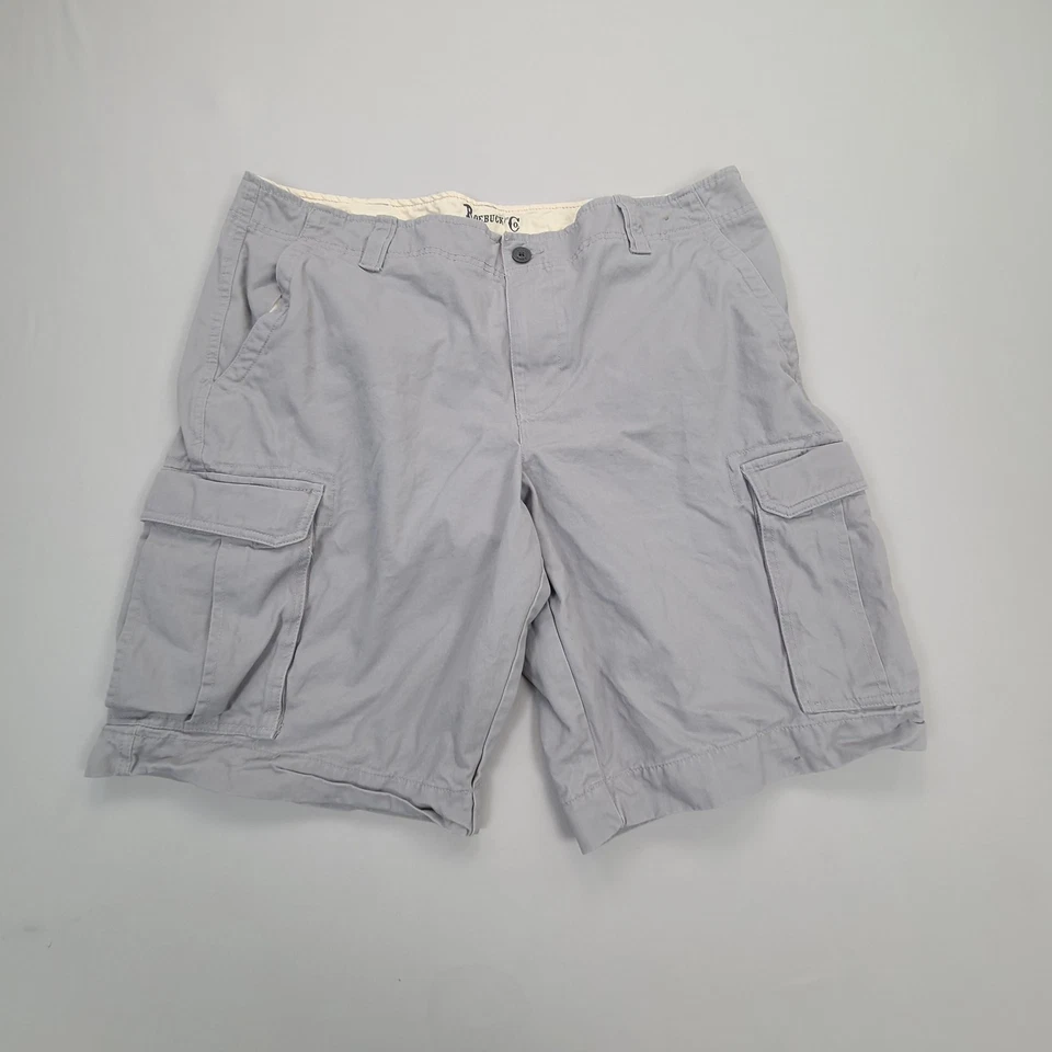 Pantalones Cortos Roebuck & Co Para Hombre 40 Gris Carga Algodón Cinturón Exterior Informal Foto 2 de 4