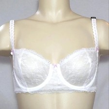 34DDD Felina 5894 Harlow Sheer Lace Full Bust Underwire Bra White NWT
