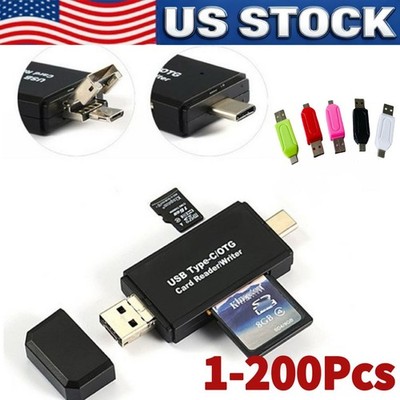 Card Reader USB 2.0 Type C Micro TF OTG Smart Memory Adapter Laptop Computer Lot