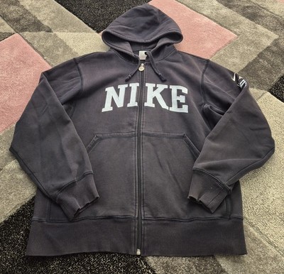 Vintage Silver Tag Nike Spellout USA Sportswear Full Zip Hoodie Size L