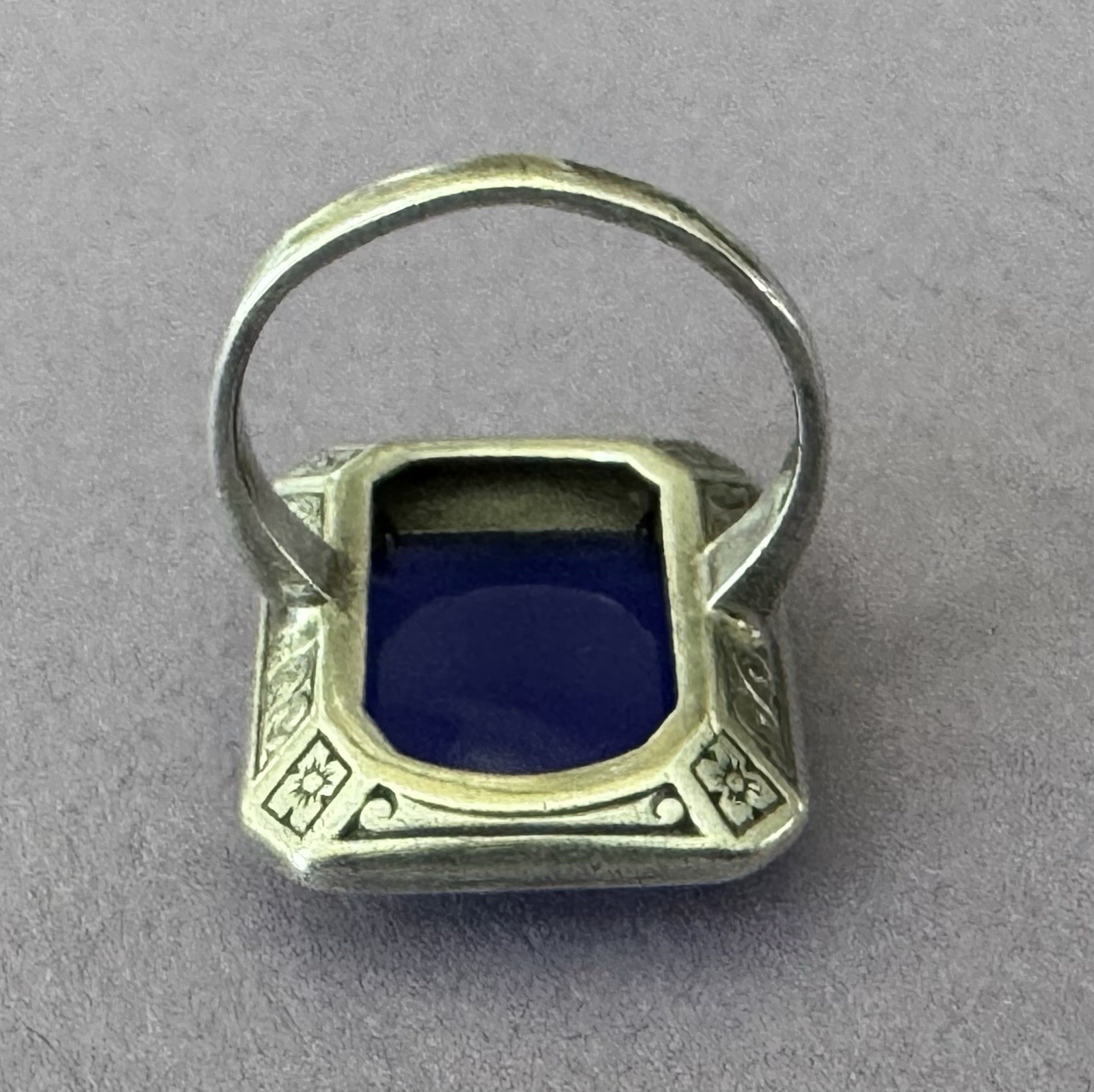 Large Rectangular Face Blue Lapis Lazulli Marcasi… - image 9