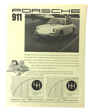 1967 Porsche 911 Sales Fact Sheet Brochure Acceleration Graph Original Vintage
