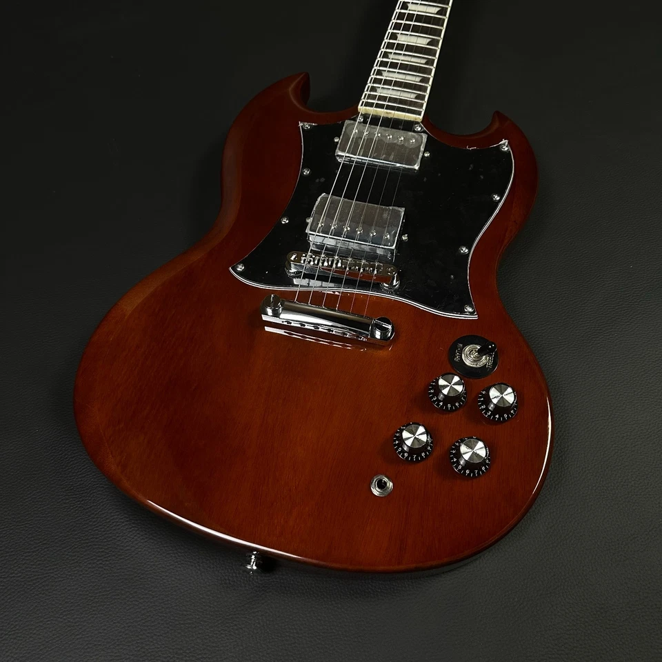 NEW SG 400 Electric Guitar Brown color HH Pickups Fixed Bridge Black Pickguard - Image 2 of 4