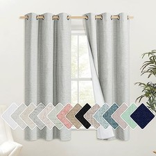 100 Blackout Curtain Panels, Set of 2, 42" Wide 42"W x 63"L Pack of 2 Grey