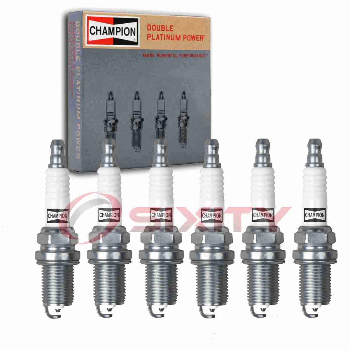 6 pc Champion Double Platinum Spark Plugs for 1992-1995 Mazda MX-3 1.8L V6 mp