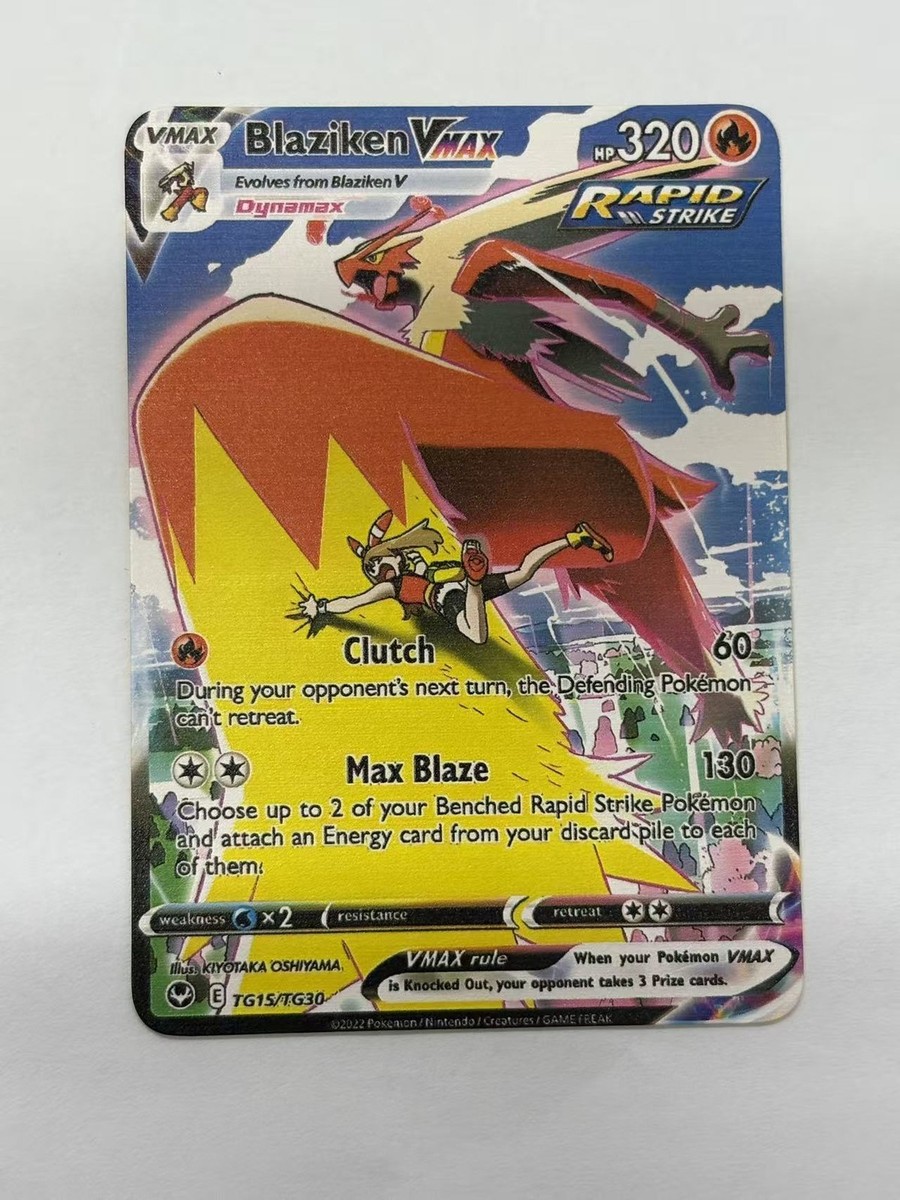 BlazikenVMAX HP320 TG15/TG30 Gold Metal Pokémon Card-Collectible