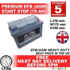 096 100 START STOP AGM 78AH Heavy Duty 12V Car Battery More power than AGM / EFB