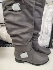 Journee Collection Stormy Knee High Riding Boots - Grey Size 12