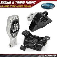 3x Engine Motor & Transmission Mount & Torque Strut Mount for Chevy Sonic Manual