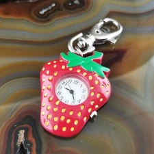 Enamel Strawberry Pocket Watch 