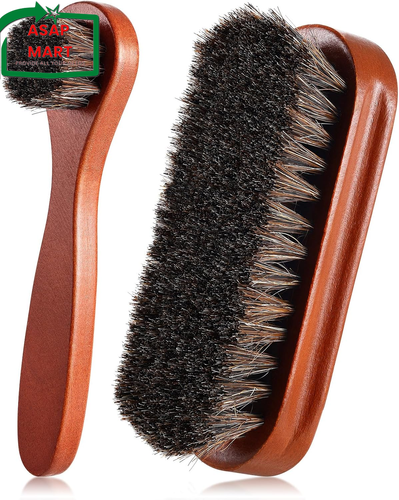 2 Pcs Horsehair Shine Shoes Brush Kit Polish Dauber Applicators Cleaning Leather - Picture 9 of 12