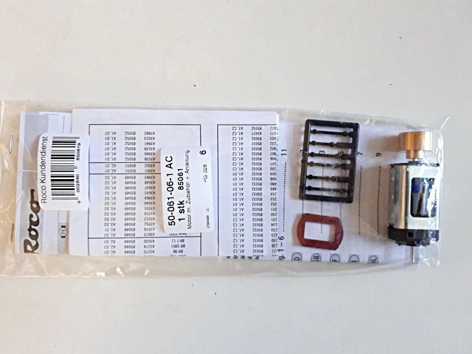 Roco Ersatzteil 85061 Motor mit Schwungmasse und Zubehör, NEU OVP