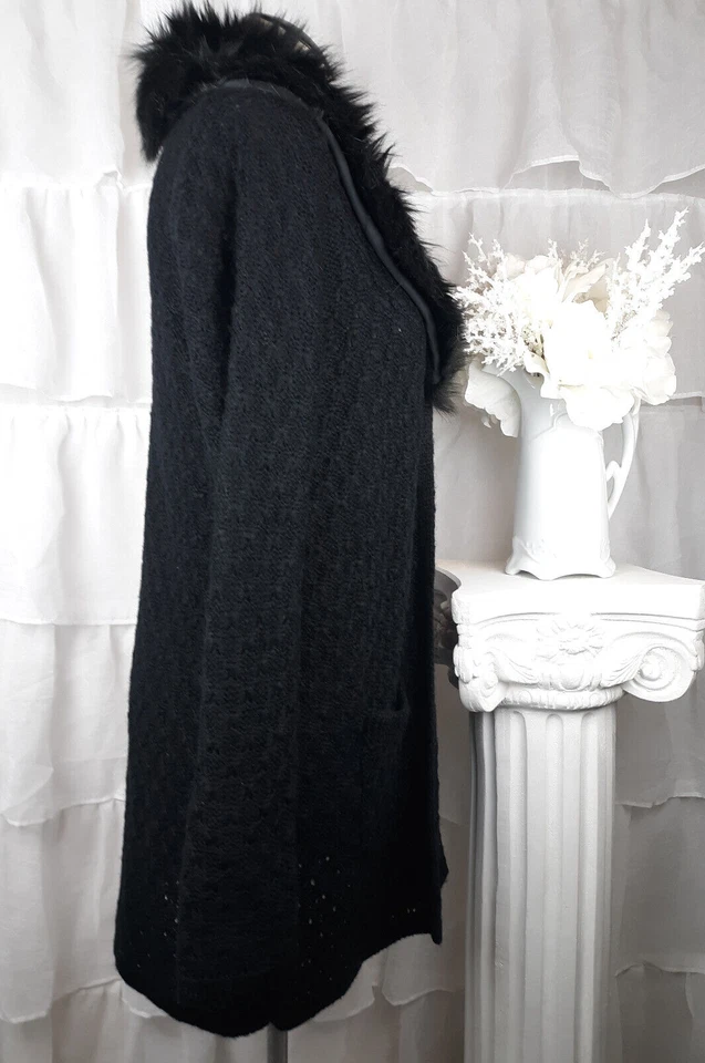 Я джинсы на Buffalo черный кардиган свитер искусственного меха воротник размер маленький новый с Ярлыками $85 - Изображение 3 из 4