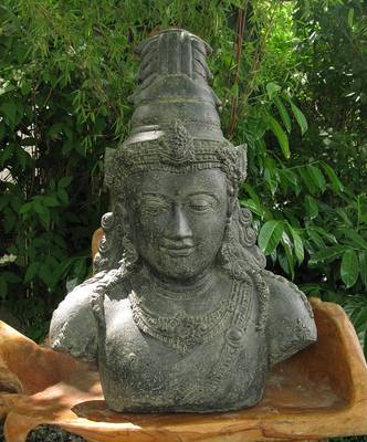 Shiva Devi Tara Indonesien Lavastein Skulptur Statue Feng Shui Garten Deko