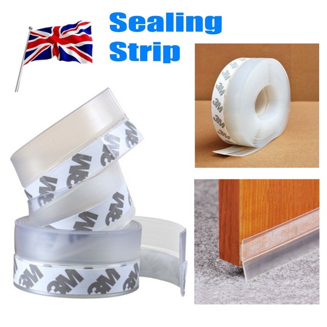 3M/4M Bath Shower Window Door Silicone Seal Strip Glass Tape Self