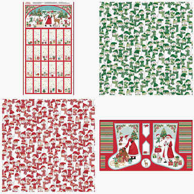 WEIHNACHTSWÜNSCHE BAUMWOLLSTOFF, STRUMPFPANEL UND ADVENTSPANEL * Makower * Q...