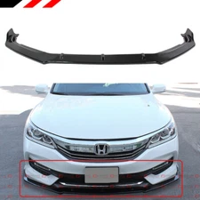 FOR 2016-17 HONDA ACCORD GT STYLE GLOSS BLACK FRONT BUMPER LIP SPOILER SPLITTER