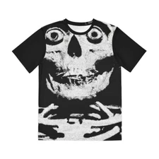 All Over Print T Shirt Retro Style Skateboarding Tee Zombie Skeleton Grunge Band