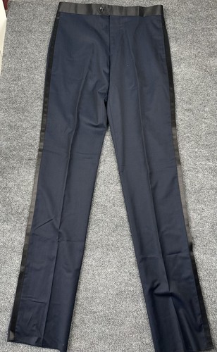Mens 32 X 38 Brooks Brothers 1818 Blue Black Wool Tuxedo Trousers