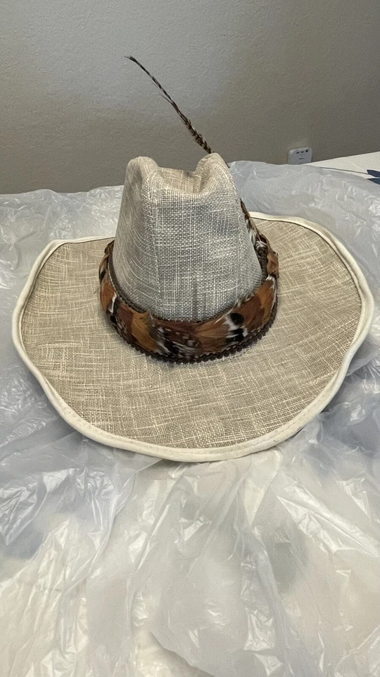 SOMBRERO DE LLUVIA VAQUERO UNISEX IMPERMEABLE LINO ENCERADO VINTAGE AÑOS 80 Foto 2 de 4